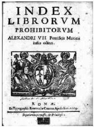 Cover of the 1559 Index of Prohibited Books, representing the Church’s effort to control religious literature