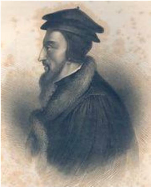 Portrait of John Calvin, author of Institutes of the Christian Religion (1536)